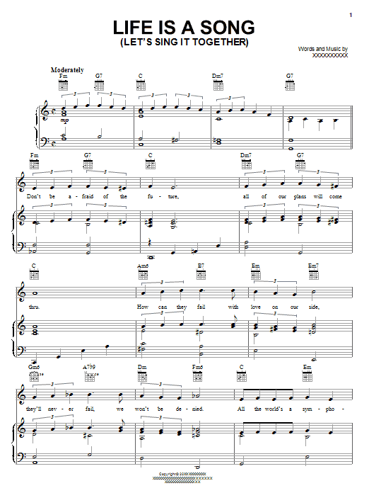 Joe Young Life Is A Song (Let's Sing It Together) sheet music notes and chords arranged for Piano, Vocal & Guitar Chords (Right-Hand Melody)