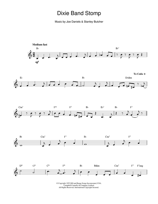 Joe Daniels Dixie Band Stomp sheet music notes and chords. Download Printable PDF.
