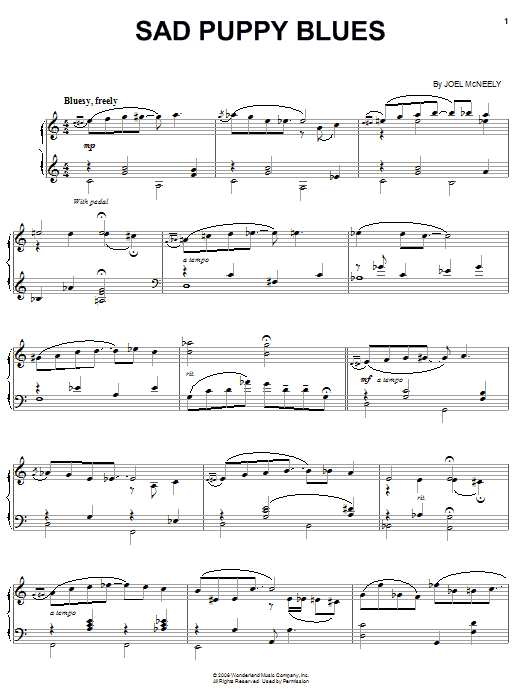 Joel McNeely Sad Puppy Blues sheet music notes and chords arranged for Piano, Vocal & Guitar Chords (Right-Hand Melody)