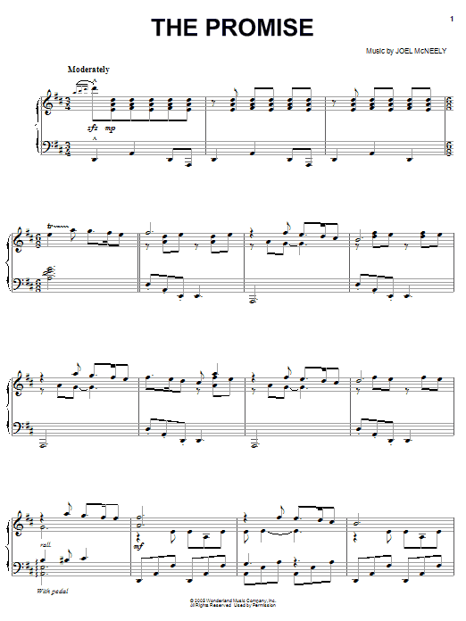 Joel McNeely The Promise sheet music notes and chords arranged for Piano, Vocal & Guitar Chords (Right-Hand Melody)