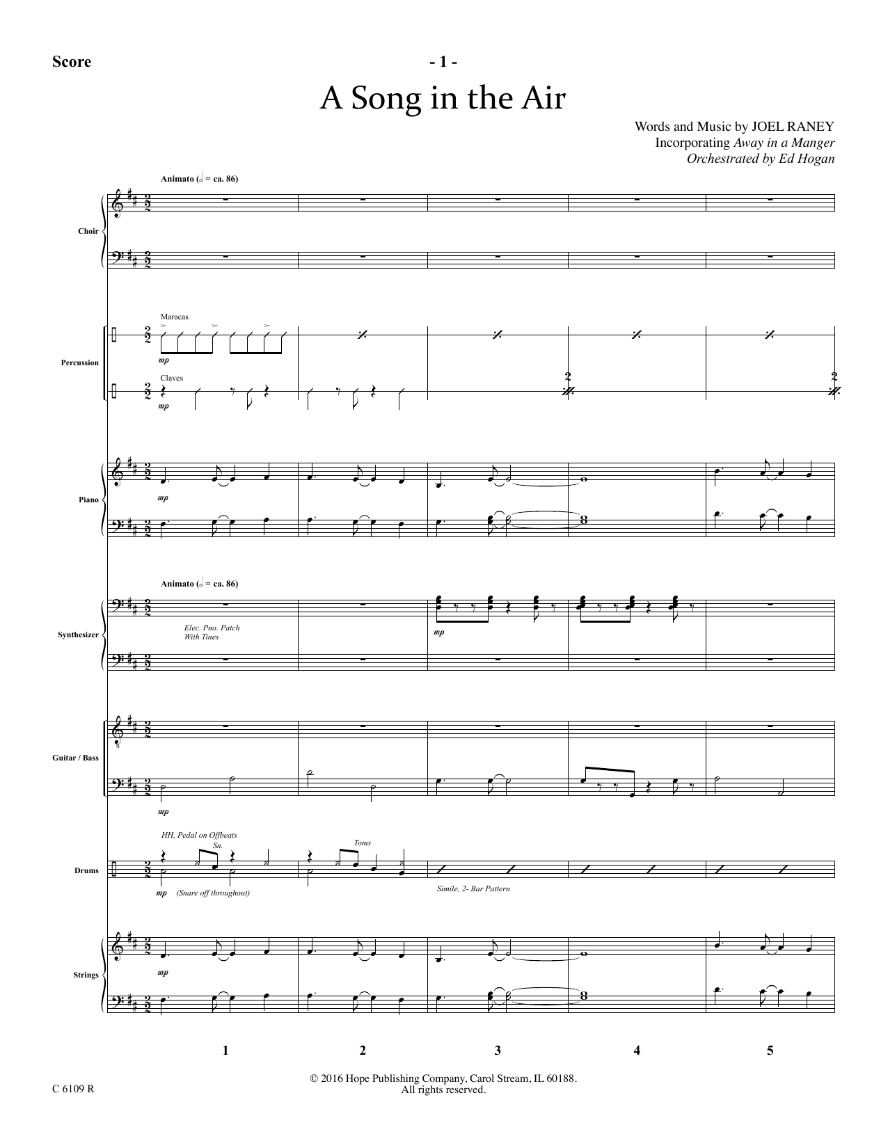 Joel Raney A Song In The Air - Full Score sheet music notes and chords arranged for Choir Instrumental Pak