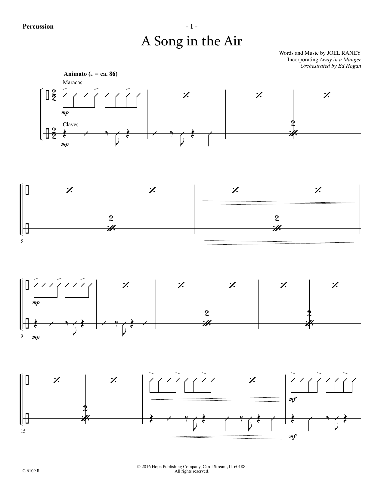 Joel Raney A Song In The Air - Percussion sheet music notes and chords arranged for Choir Instrumental Pak