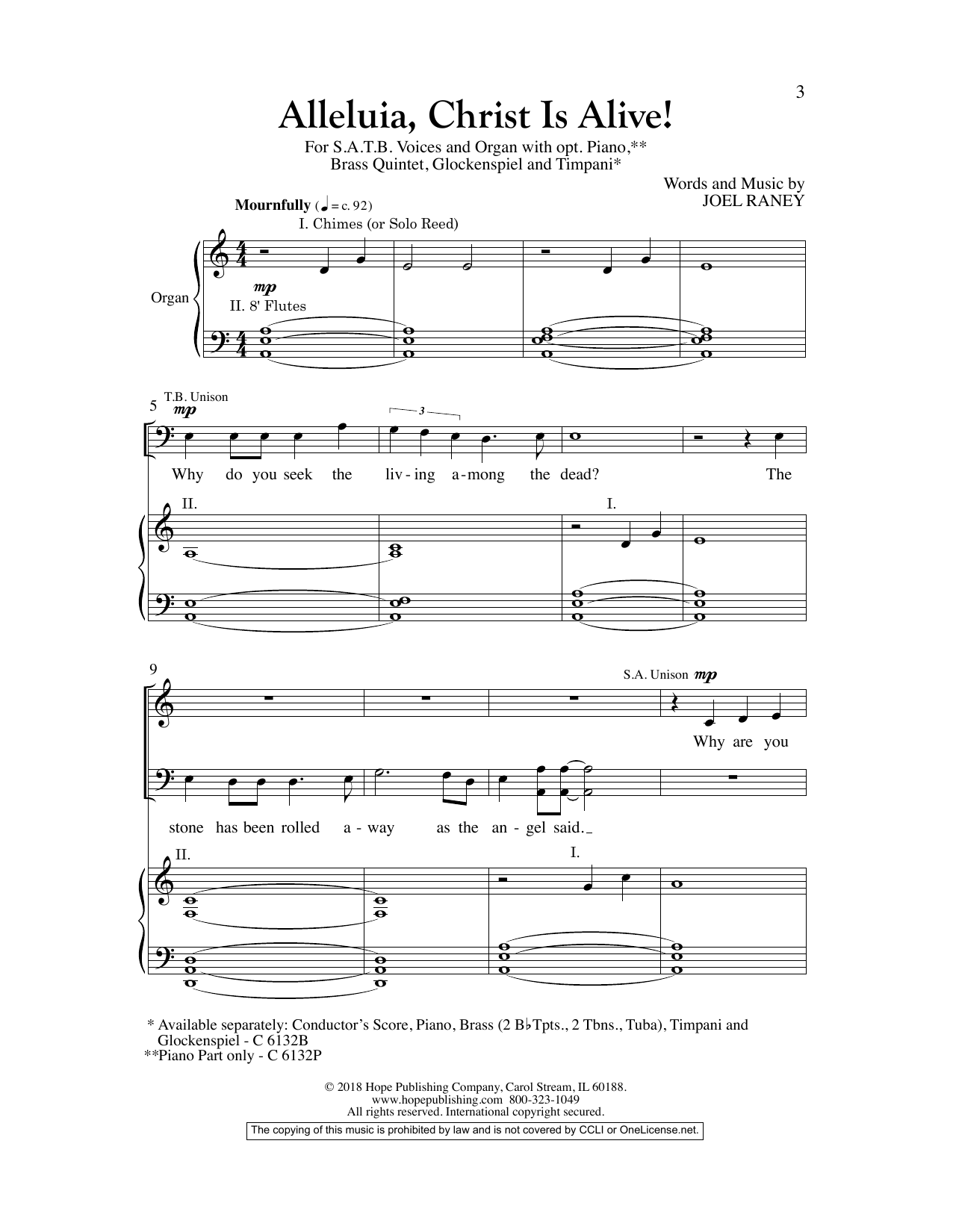 Joel Raney Alleluia, Christ Is Alive! sheet music notes and chords arranged for SATB Choir