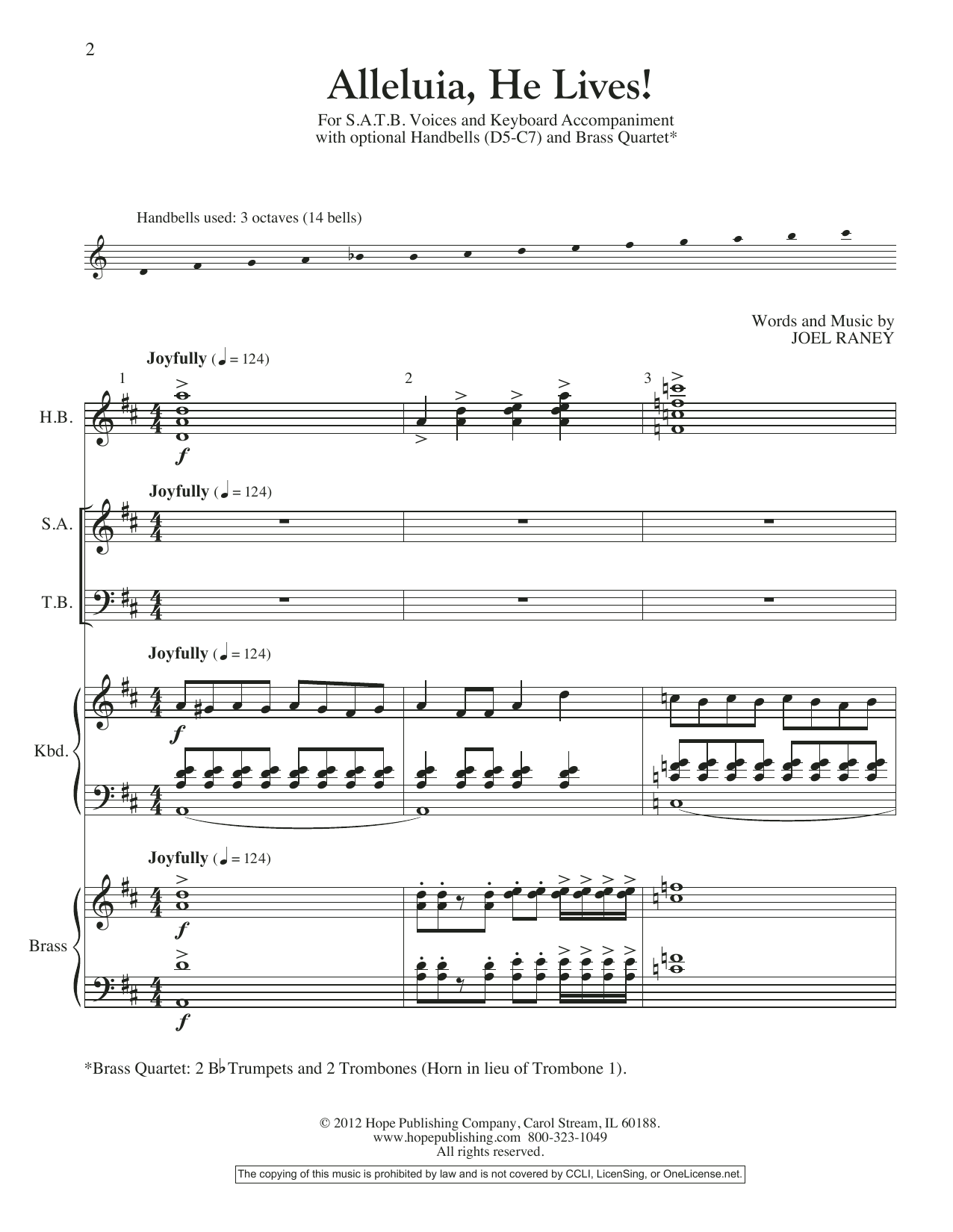 Joel Raney Alleluia, He Lives - Full Score sheet music notes and chords arranged for Choir Instrumental Pak