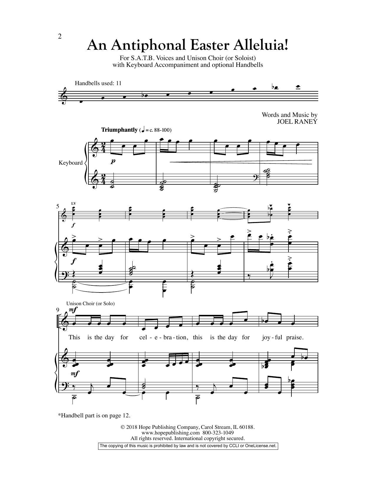 Joel Raney An Antiphonal Easter Alleluia! sheet music notes and chords arranged for SATB Choir