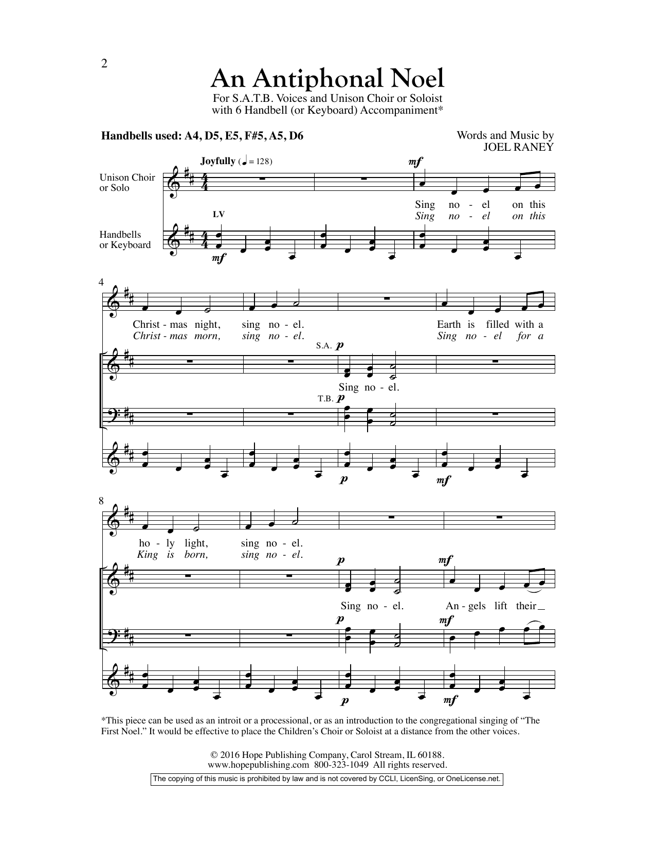 Joel Raney An Antiphonal Noel sheet music notes and chords arranged for SATB Choir