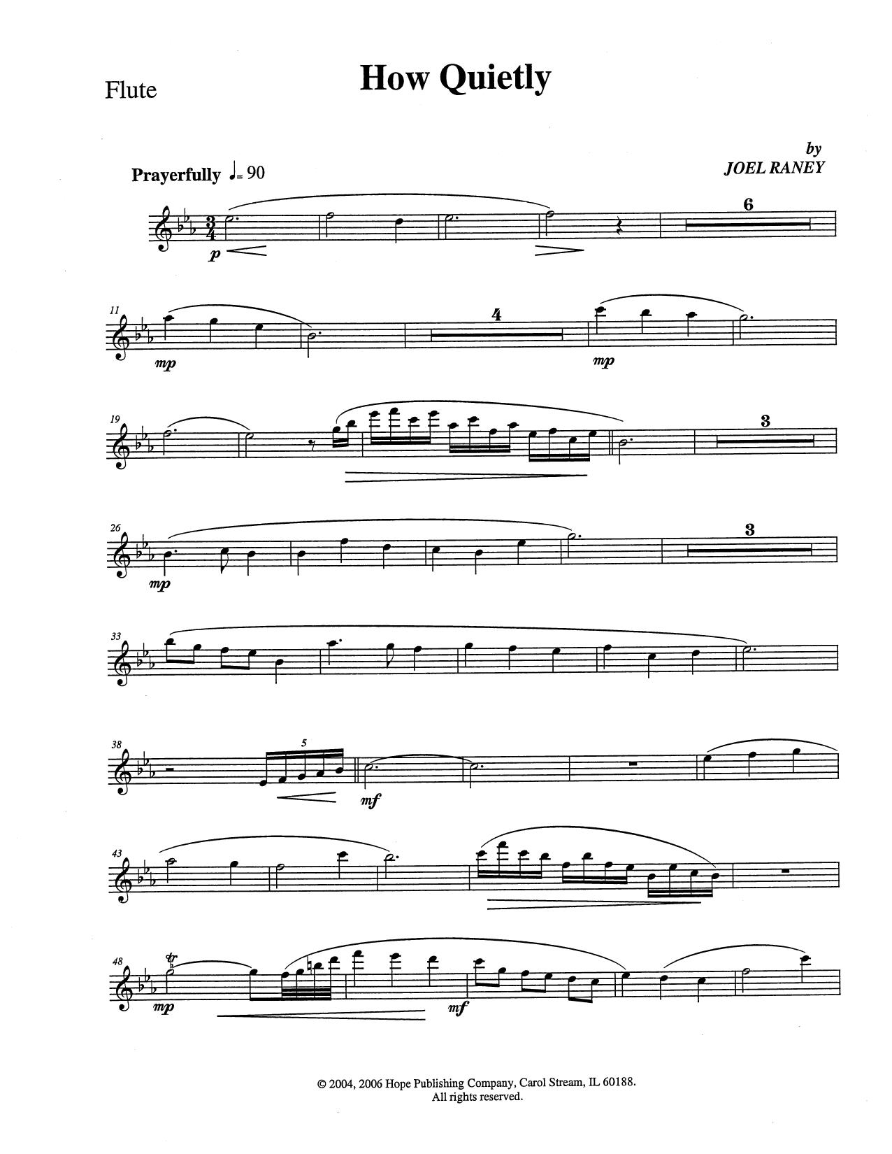 Joel Raney How Quietly - Flute sheet music notes and chords arranged for Choir Instrumental Pak