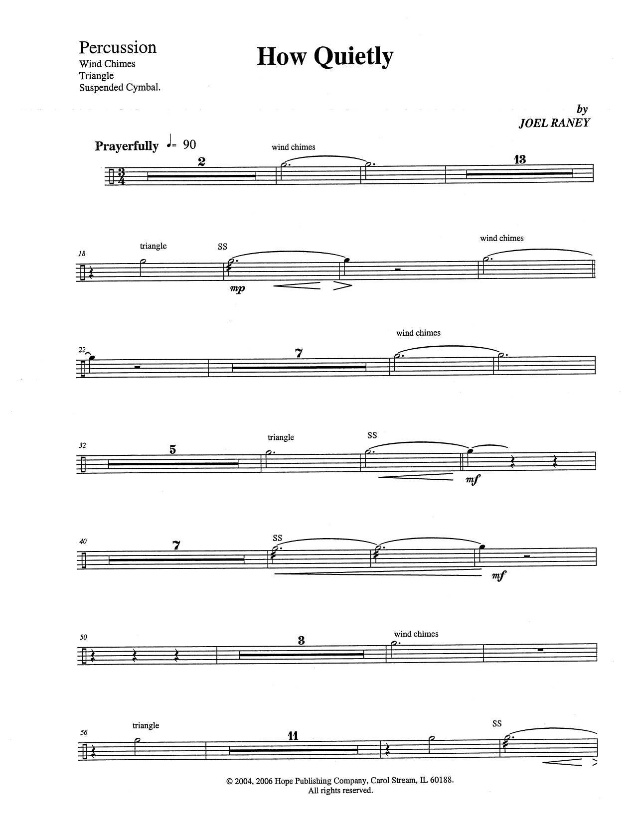 Joel Raney How Quietly - Percussion sheet music notes and chords arranged for Choir Instrumental Pak