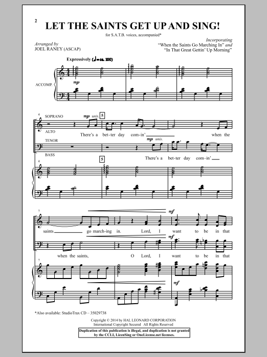 Joel Raney In That Great Gettin' Up Morning sheet music notes and chords arranged for SATB Choir