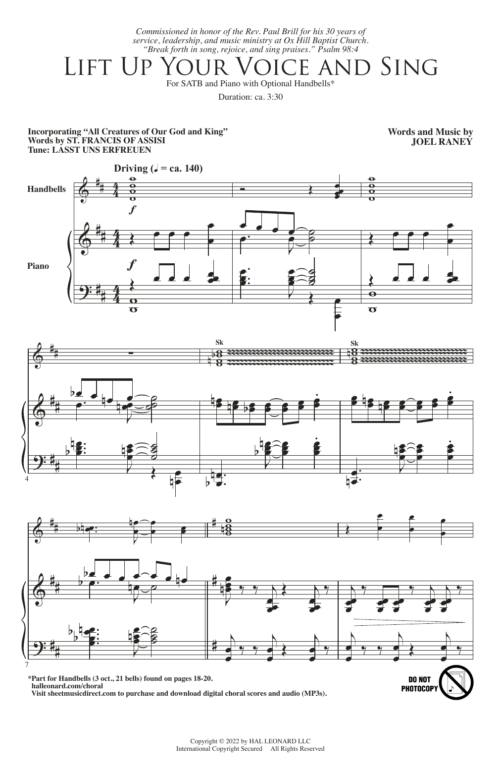Joel Raney Lift Up Your Voice And Sing sheet music notes and chords arranged for SATB Choir
