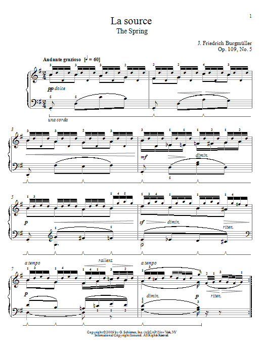 Johann Friedrich Burgmuller The Spring sheet music notes and chords arranged for Piano Solo