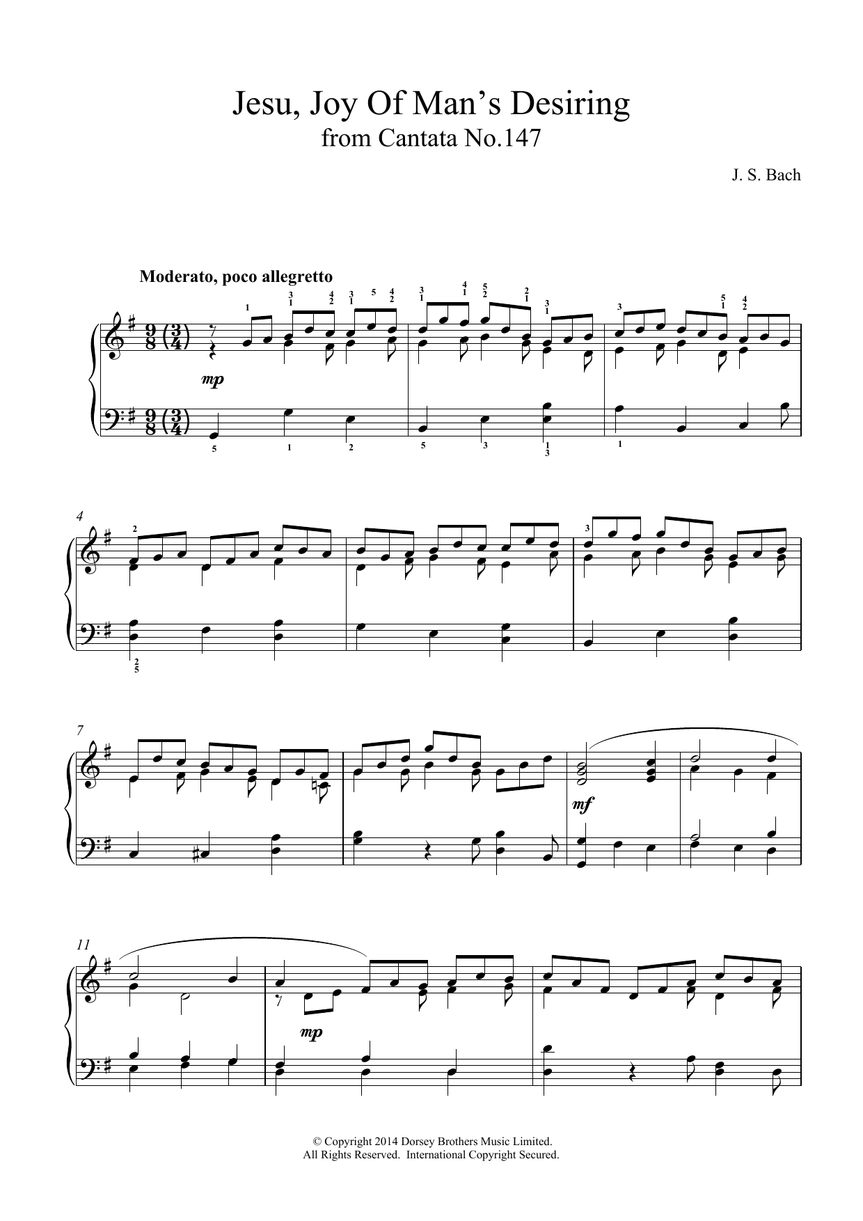 Johann Sebastian Bach Jesu, Joy Of Man's Desiring (from Cantata 147) sheet music notes and chords arranged for Organ