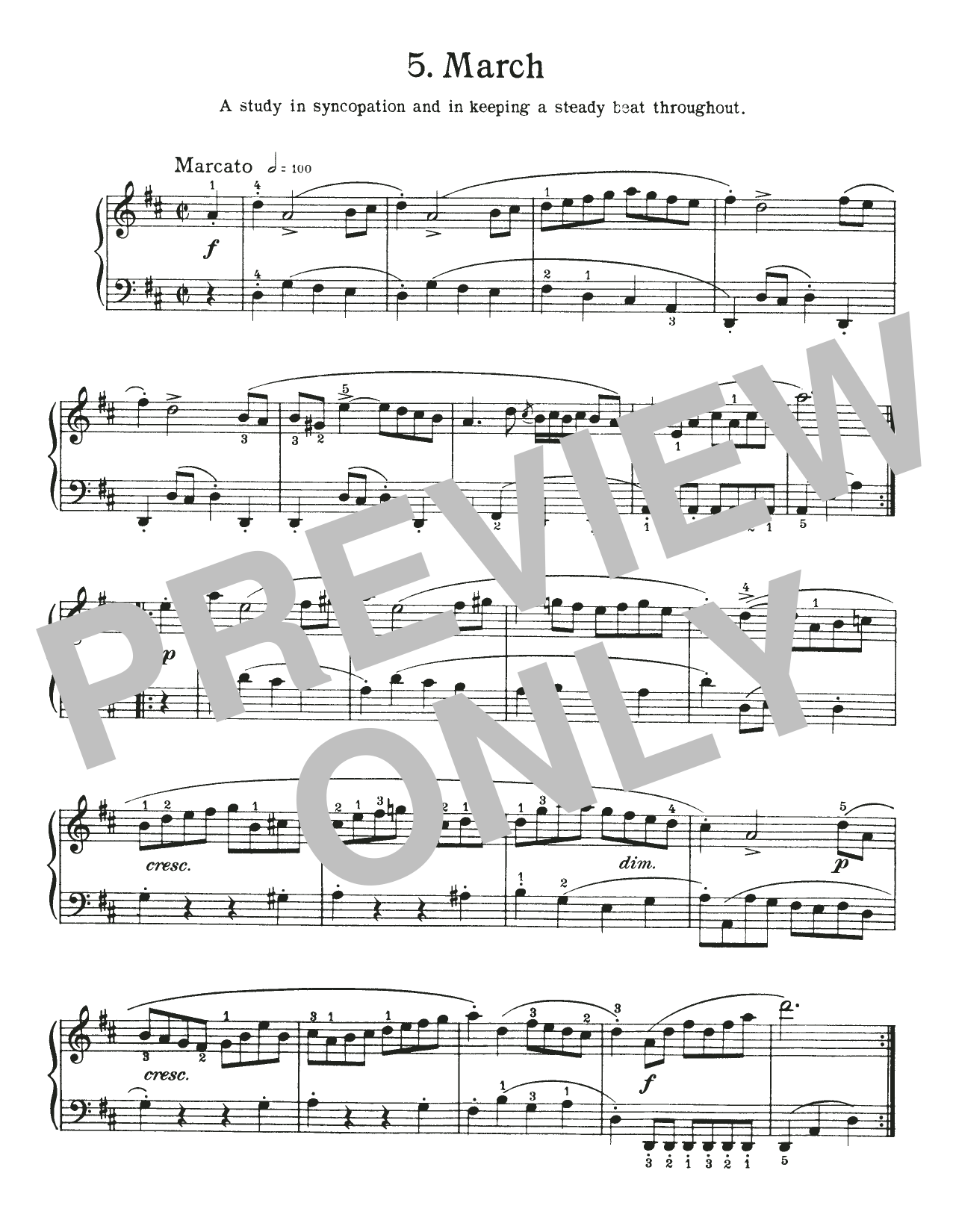 Johann Sebastian Bach March In D Major, BWV Appendix 122 sheet music notes and chords arranged for Piano Solo
