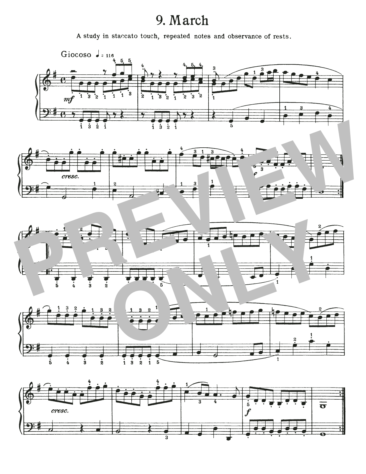 Johann Sebastian Bach March In G Major, BWV Appendix 124 sheet music notes and chords arranged for Piano Solo
