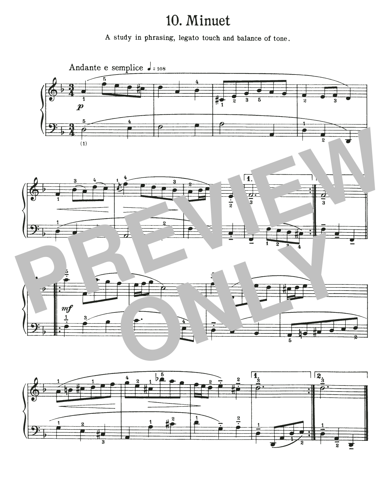 Johann Sebastian Bach Minuet In D Minor, BWV Appendix 132 sheet music notes and chords arranged for Piano Solo