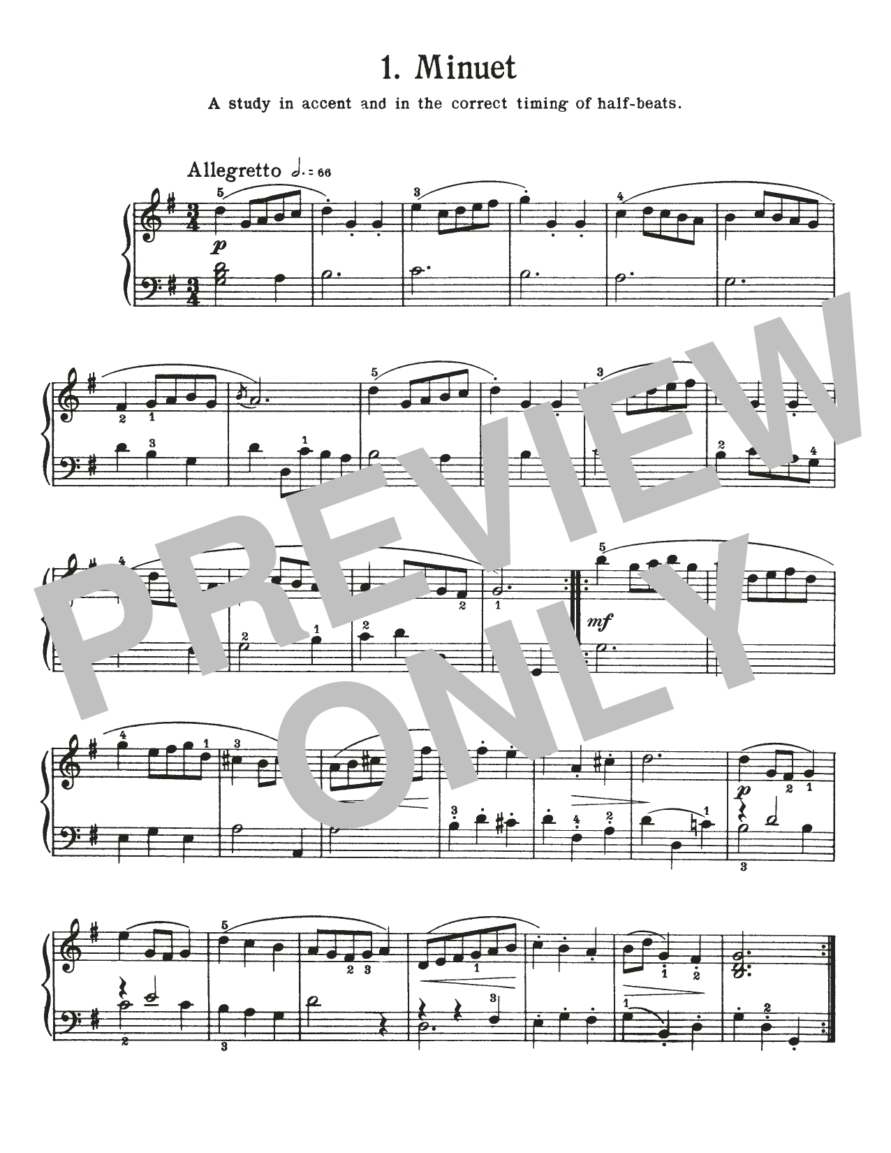 Johann Sebastian Bach Minuet In G Major, BWV Anh. 114 sheet music notes and chords arranged for Piano Solo