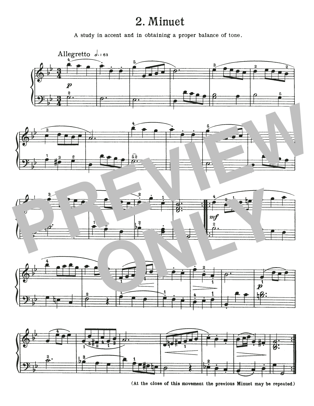 Johann Sebastian Bach Minuet In G Minor, BWV Anh. 115 sheet music notes and chords arranged for Piano Solo