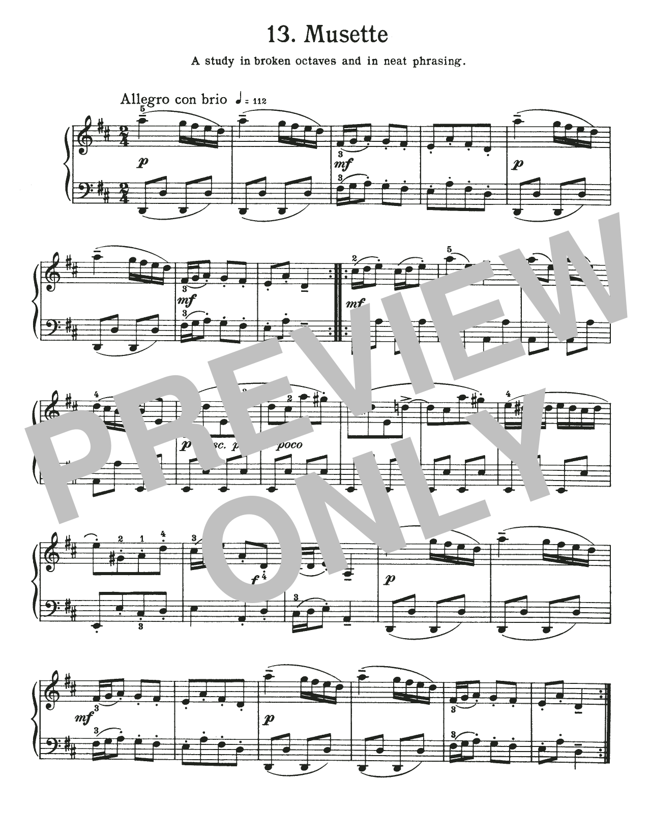Johann Sebastian Bach Musette In D Major, BWV Appendix 126 sheet music notes and chords arranged for Piano Solo