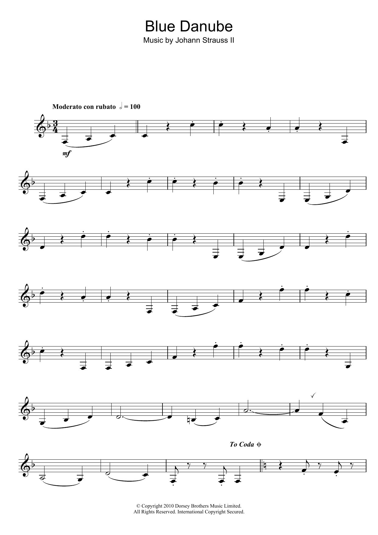 Johann Strauss II (On The Beautiful) The Blue Danube sheet music notes and chords arranged for Classroom Band Pack
