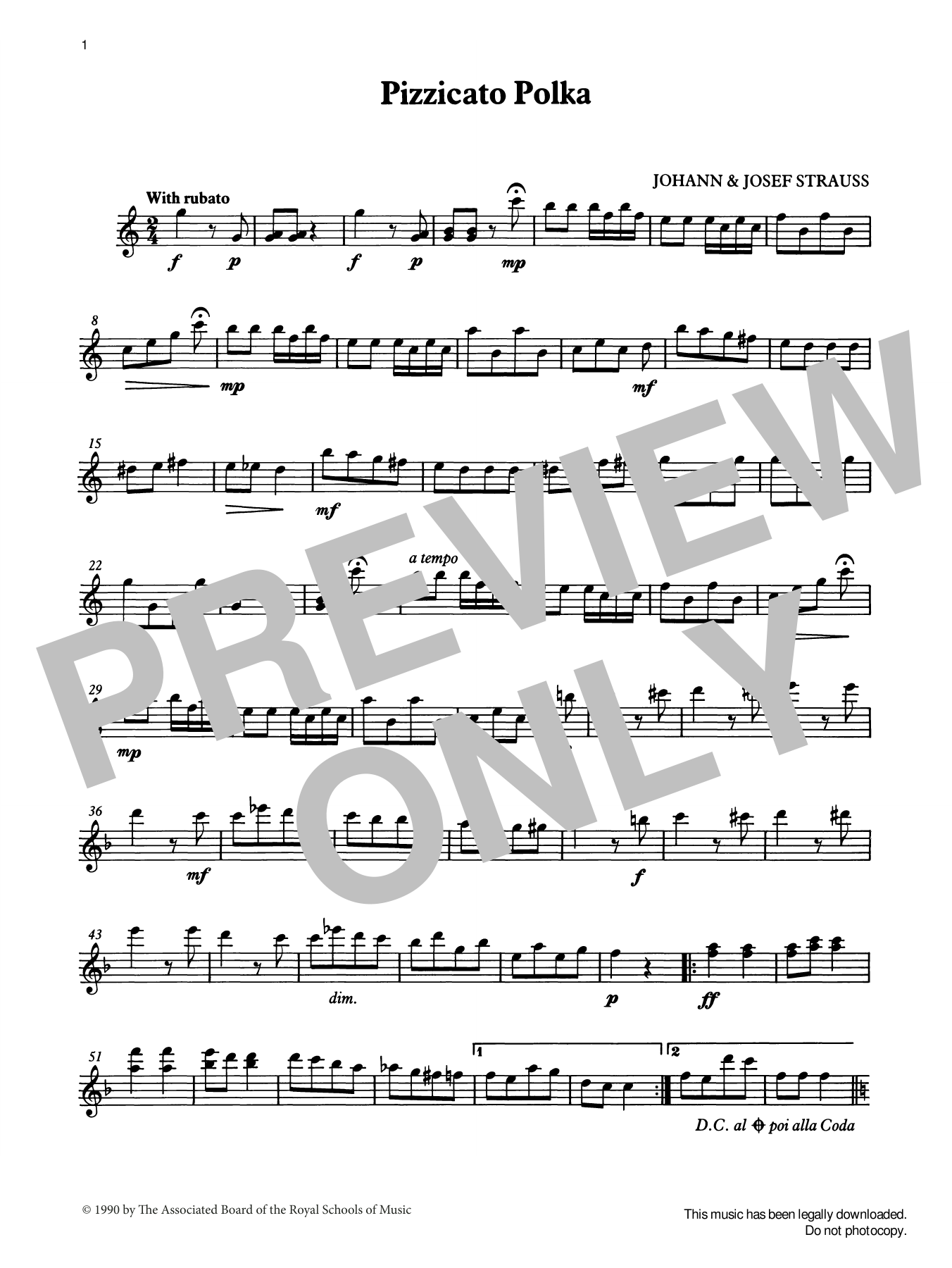 Johann Strauss II Pizzicato Polka (score & part) from Graded Music for Tuned Percussion, Book II sheet music notes and chords arranged for Percussion Solo