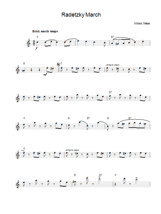 Johann Strauss I Radetzky March sheet music notes and chords arranged for Lead Sheet / Fake Book
