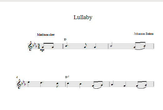 Johannes Brahms Lullaby sheet music notes and chords arranged for Tenor Sax Solo