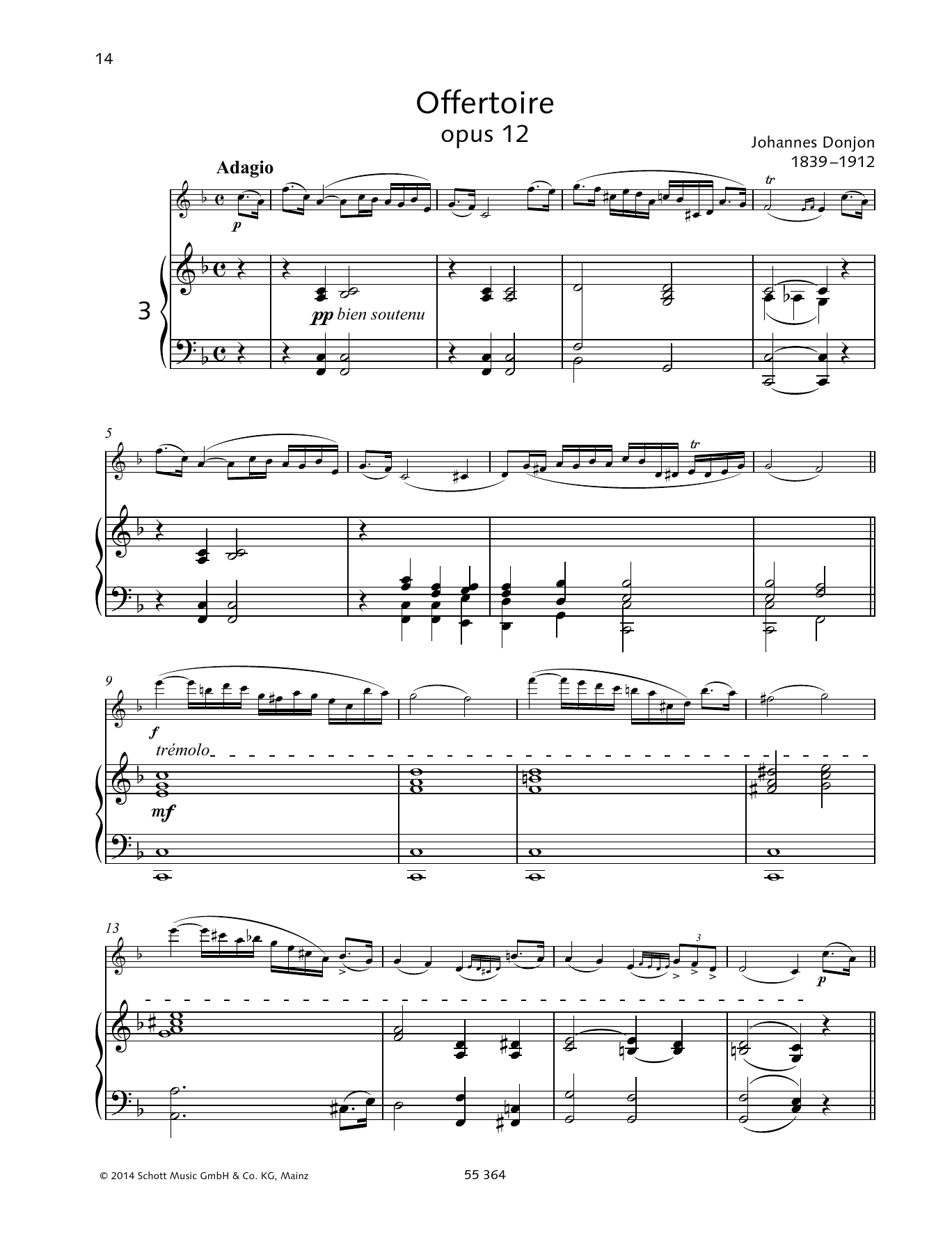 Johannes Donjon Offertoire sheet music notes and chords arranged for Woodwind Solo