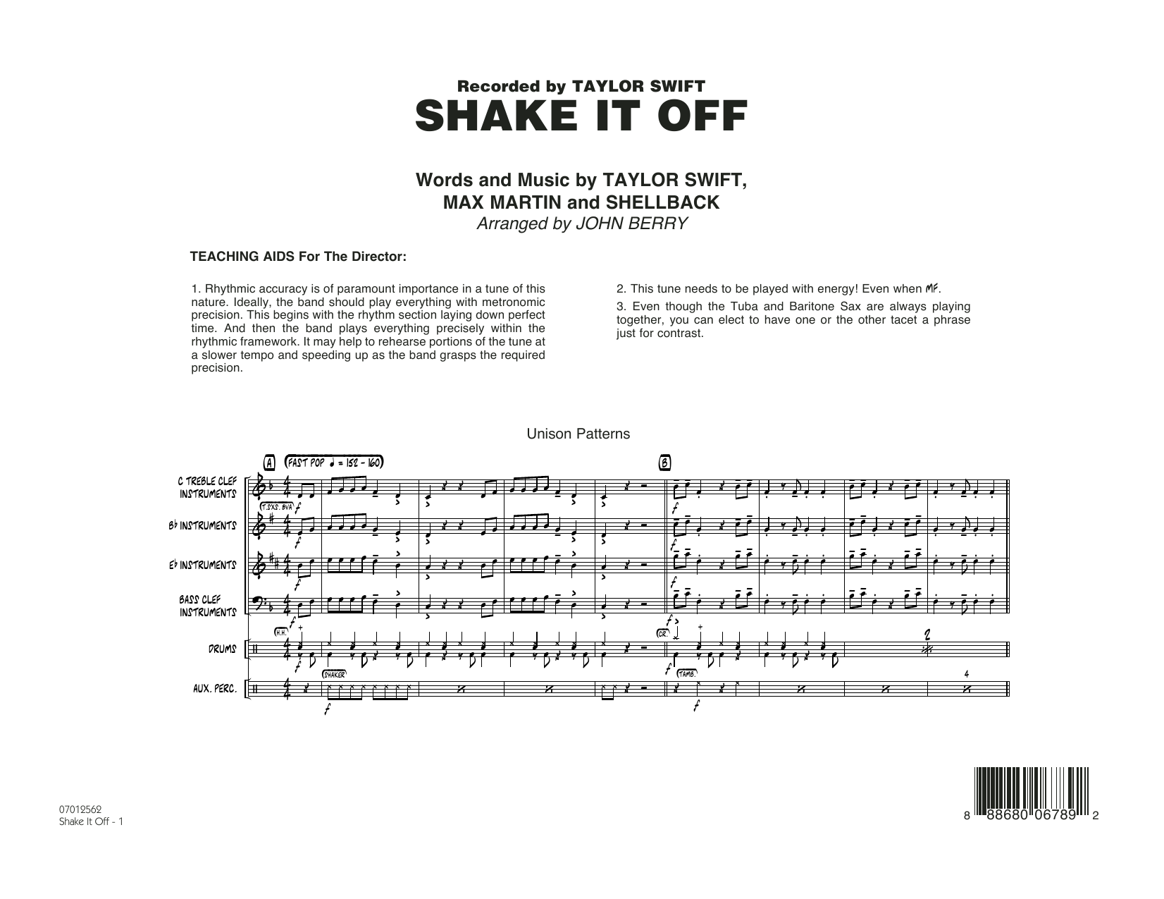 John Berry Shake It Off - Conductor Score (Full Score) sheet music notes and chords arranged for Jazz Ensemble