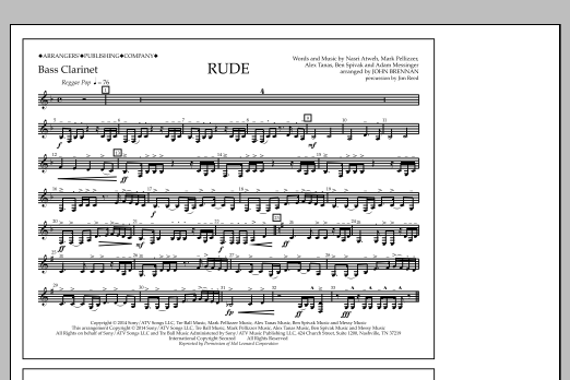 John Brennan Rude - Bass Clarinet sheet music notes and chords arranged for Marching Band