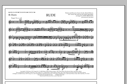 John Brennan Rude - Bb Horn sheet music notes and chords arranged for Marching Band