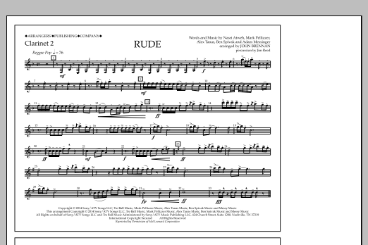 John Brennan Rude - Clarinet 2 sheet music notes and chords arranged for Marching Band