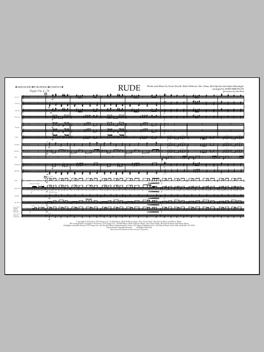 John Brennan Rude - Full Score sheet music notes and chords arranged for Marching Band