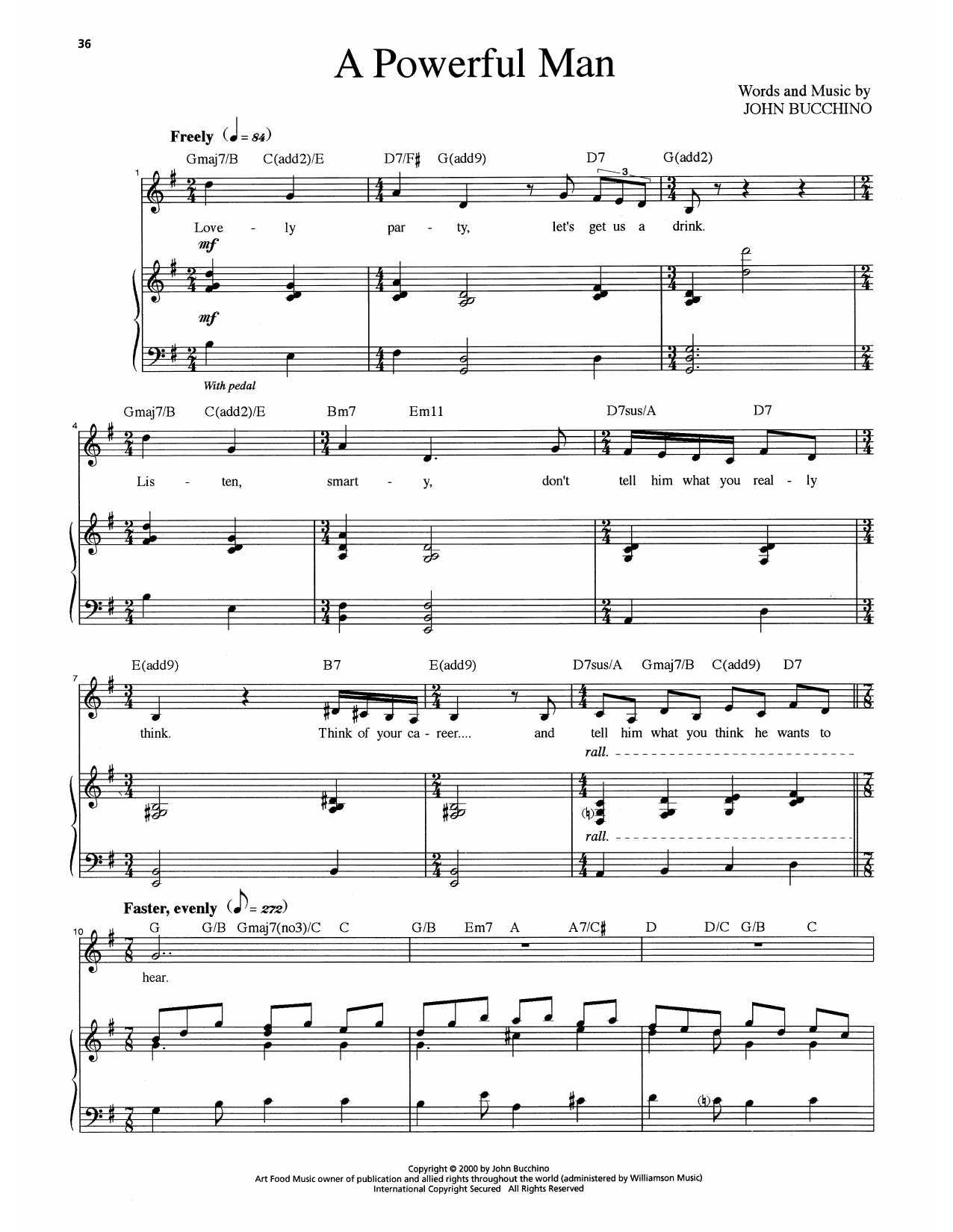 John Bucchino A Powerful Man sheet music notes and chords arranged for Piano & Vocal