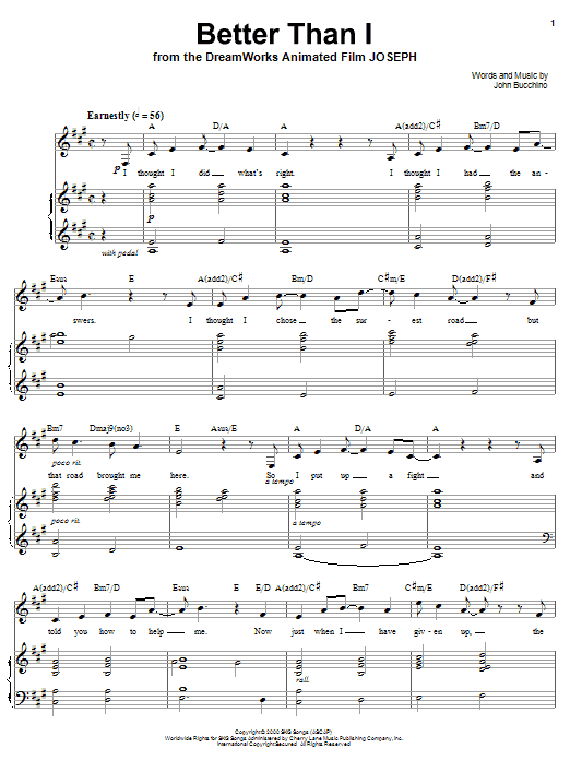 John Bucchino Better Than I sheet music notes and chords arranged for Piano, Vocal & Guitar Chords (Right-Hand Melody)