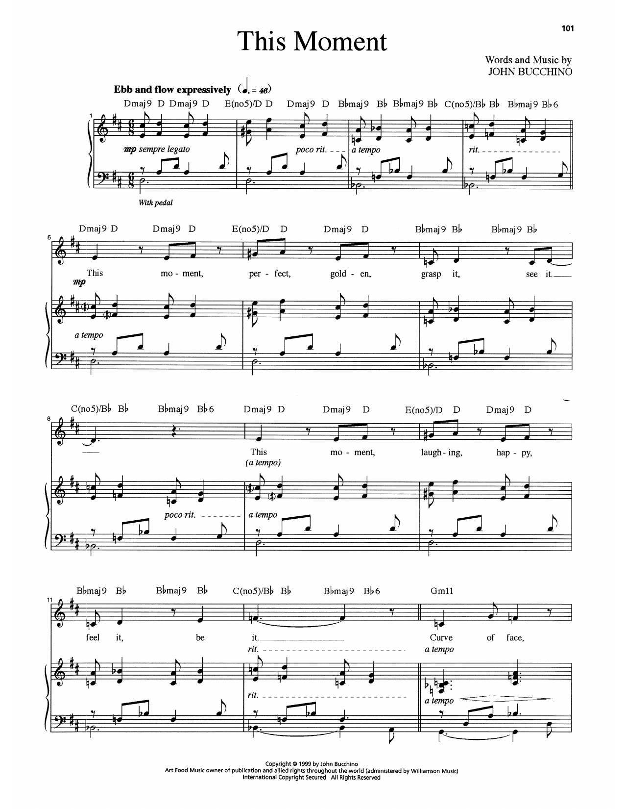 John Bucchino This Moment sheet music notes and chords arranged for Piano & Vocal