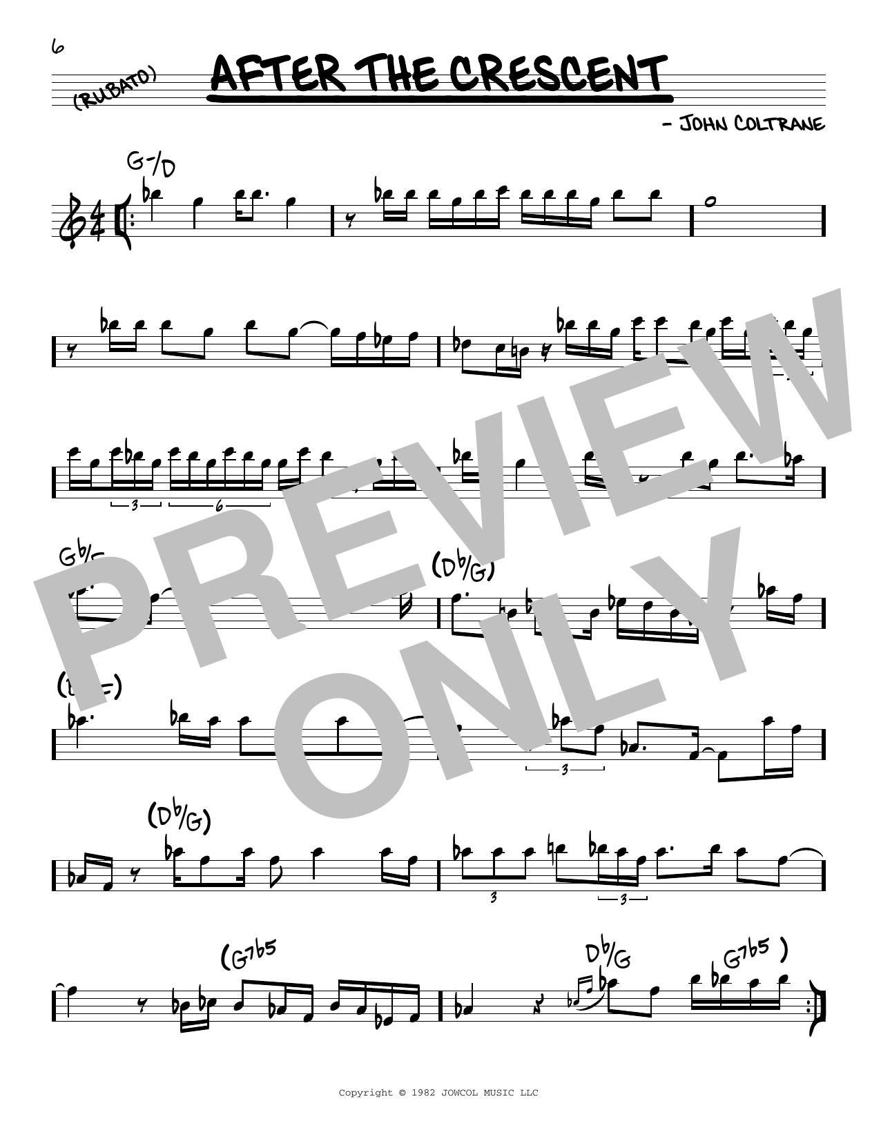 John Coltrane After The Crescent sheet music notes and chords arranged for Real Book – Melody & Chords