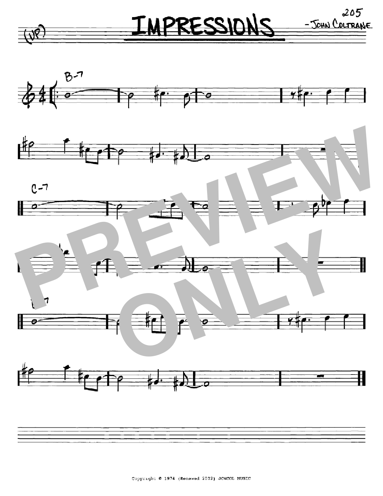 John Coltrane Impressions sheet music notes and chords arranged for Guitar Tab (Single Guitar)