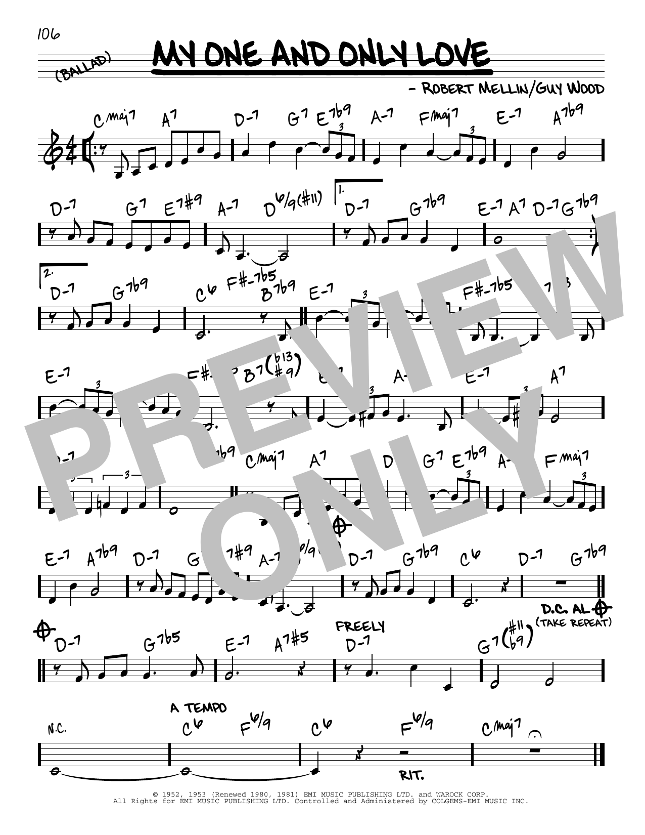 John Coltrane My One And Only Love sheet music notes and chords arranged for Real Book – Melody & Chords