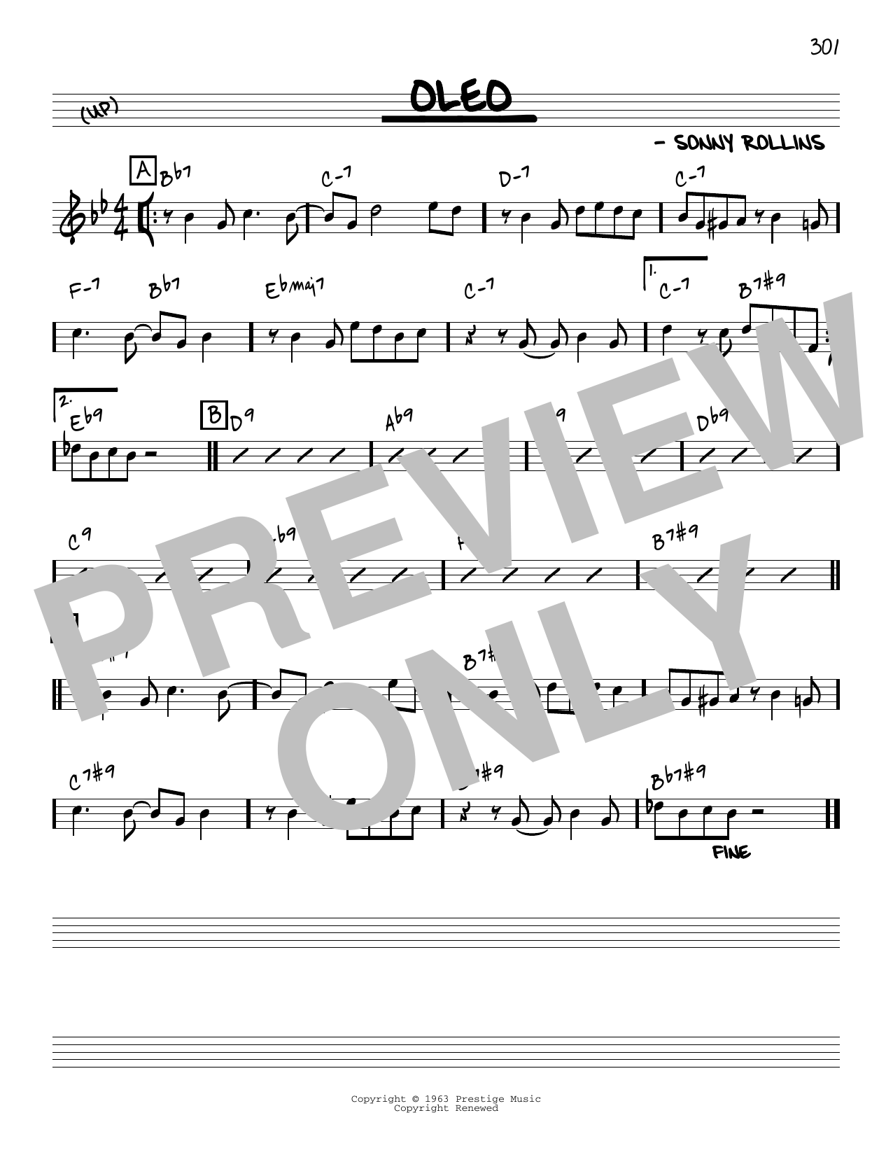 John Coltrane Oleo [Reharmonized version] (arr. Jack Grassel) sheet music notes and chords arranged for Real Book – Melody & Chords