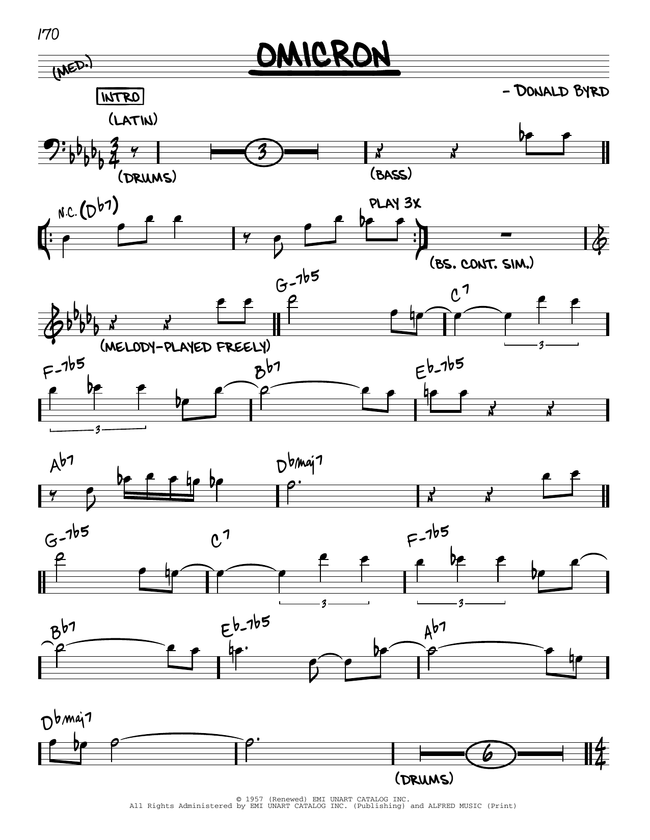 John Coltrane Omicron sheet music notes and chords arranged for Real Book – Melody & Chords