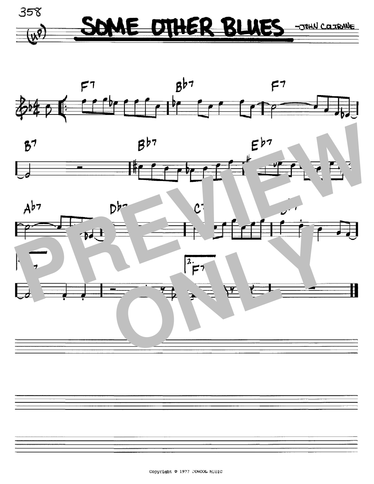 John Coltrane Some Other Blues sheet music notes and chords arranged for Real Book – Melody & Chords – C Instruments