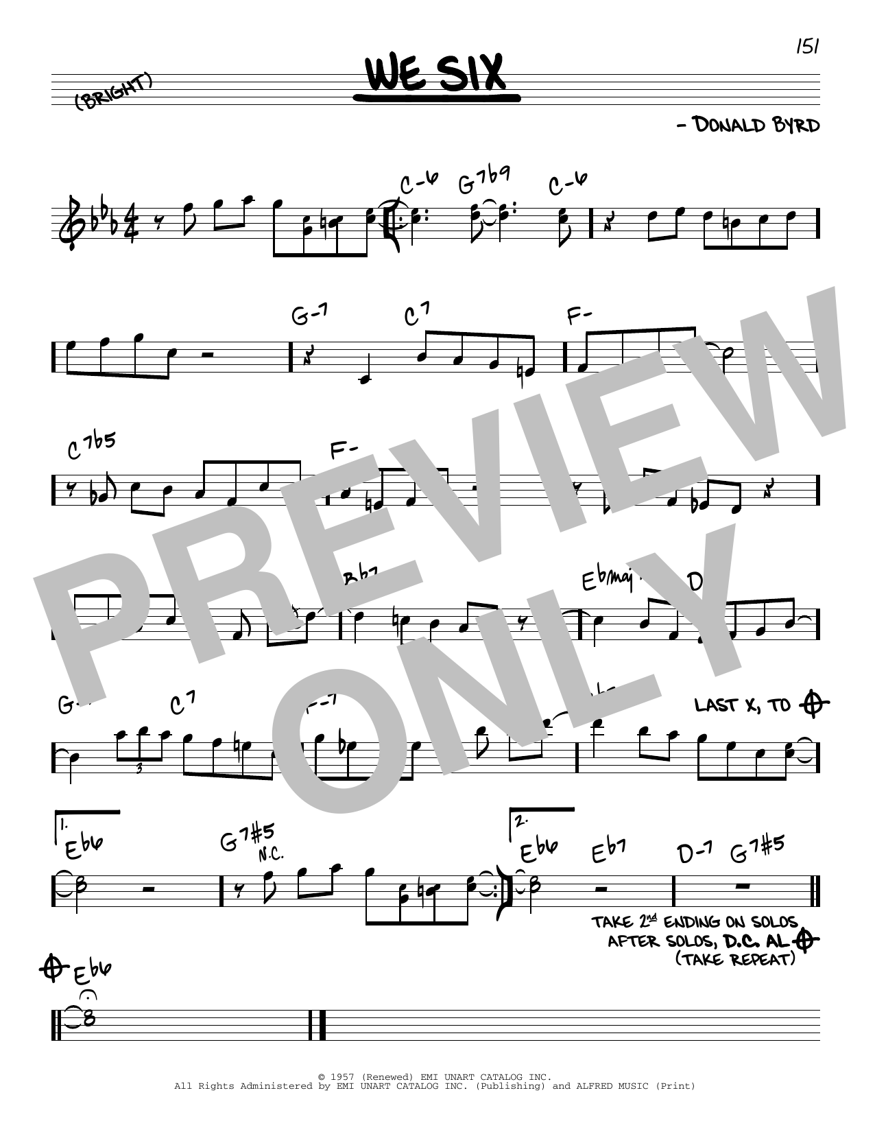 John Coltrane We Six sheet music notes and chords arranged for Real Book – Melody & Chords