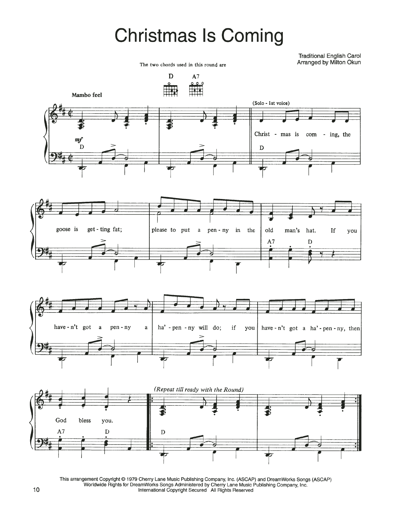 John Denver and The Muppets Christmas Is Coming (from A Christmas Together) sheet music notes and chords arranged for Piano, Vocal & Guitar Chords (Right-Hand Melody)