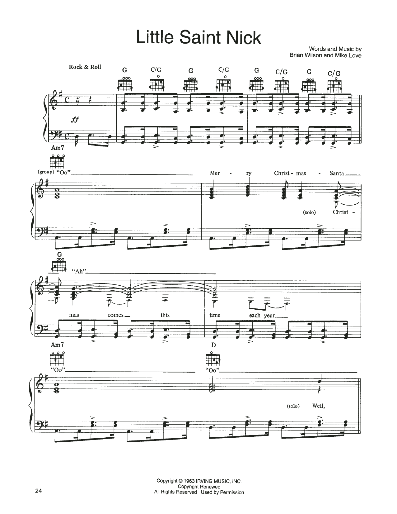 John Denver and The Muppets Little Saint Nick (from A Christmas Together) sheet music notes and chords arranged for Piano, Vocal & Guitar Chords (Right-Hand Melody)