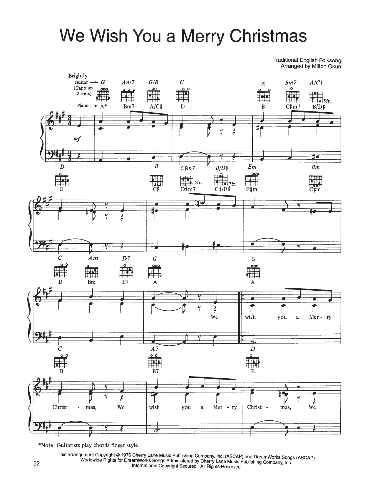 John Denver and The Muppets We Wish You A Merry Christmas (from A Christmas Together) sheet music notes and chords arranged for Piano, Vocal & Guitar Chords (Right-Hand Melody)