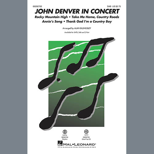 Easily Download John Denver Printable PDF piano music notes, guitar tabs for  SATB Choir. Transpose or transcribe this score in no time - Learn how to play song progression.