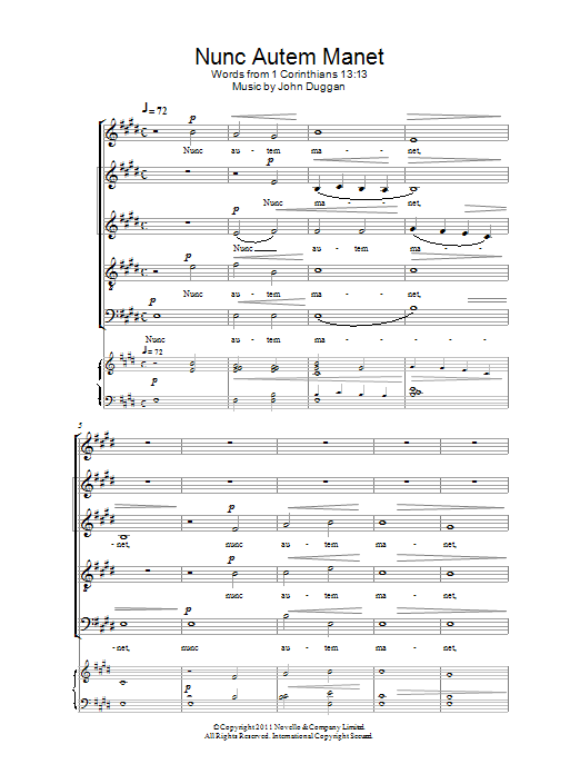 John Duggan Nunc Autem Manet sheet music notes and chords arranged for SATB Choir