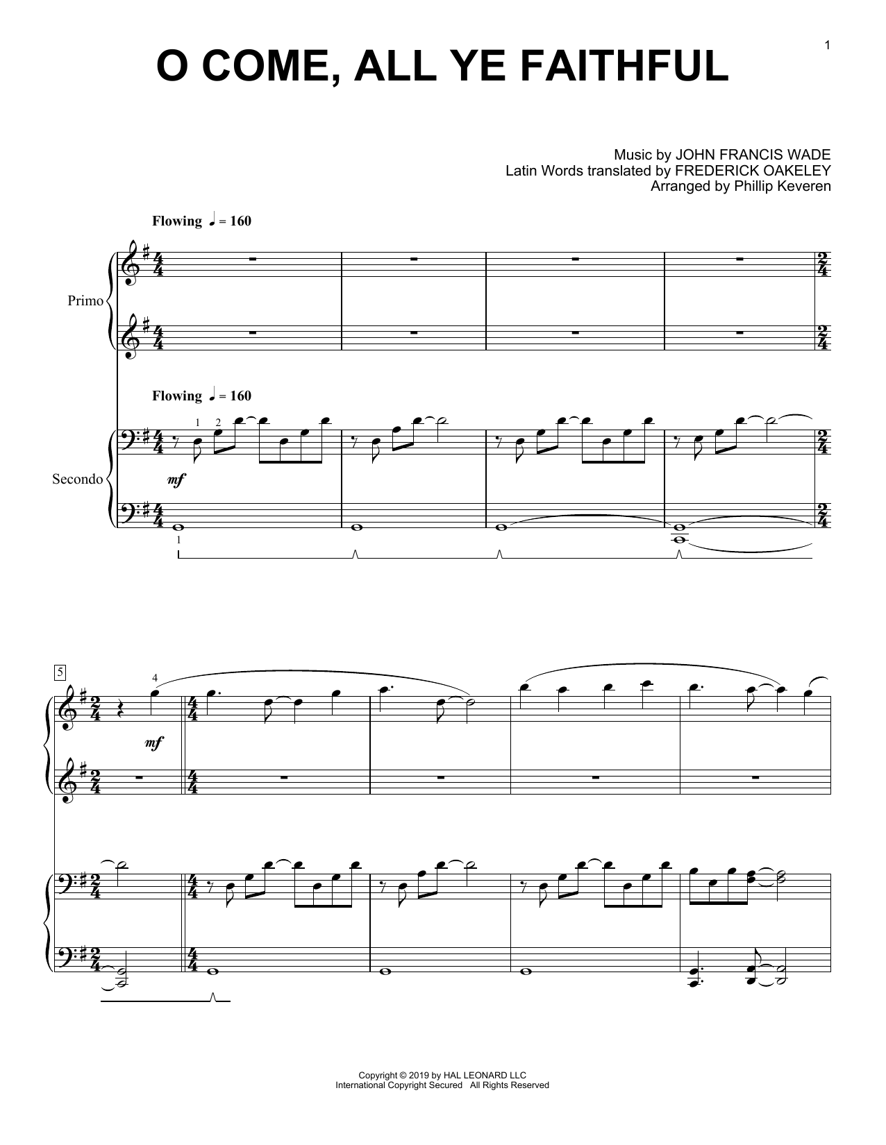 John Francis Wade O Come, All Ye Faithful (arr. Phillip Keveren) sheet music notes and chords arranged for Piano Solo