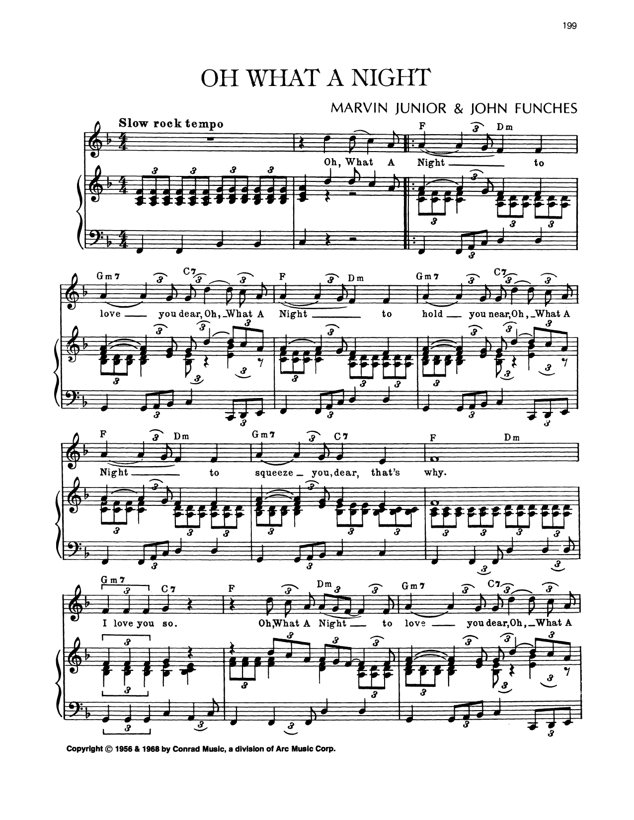 John Funches Oh, What A Night sheet music notes and chords arranged for Piano, Vocal & Guitar Chords (Right-Hand Melody)