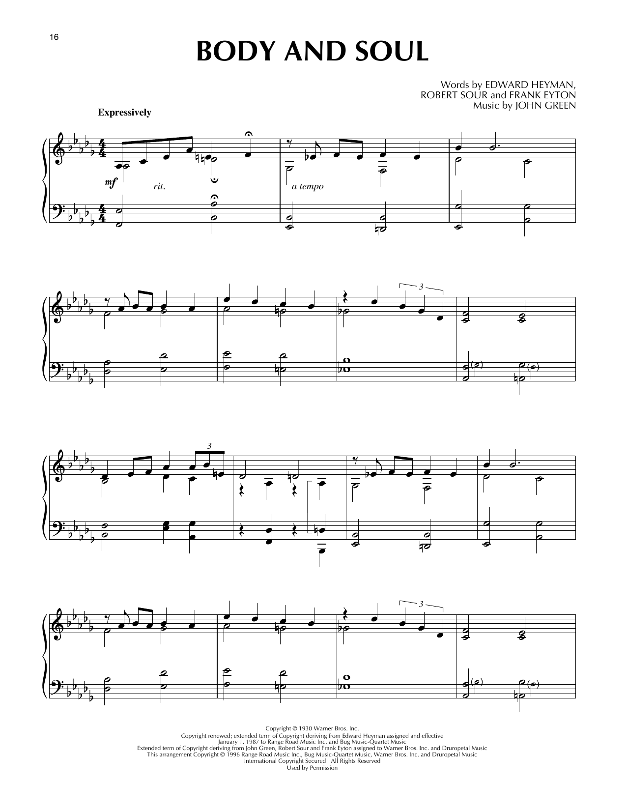 John Green Body And Soul (arr. Jack Reilly) sheet music notes and chords arranged for Piano Solo